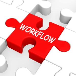 Workflow Puzzle Showing Process Flow Or Procedure